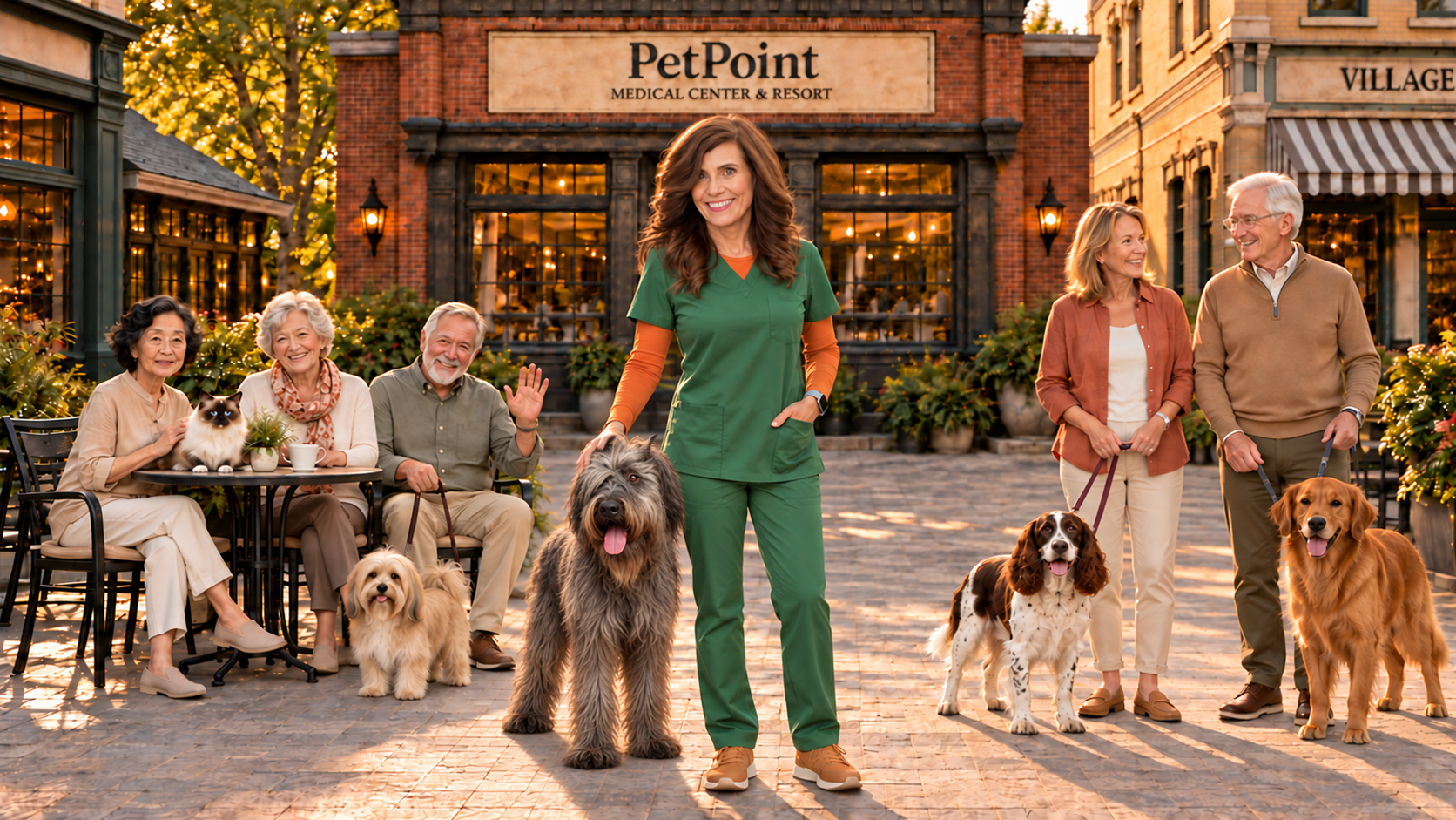 Dr. Kathy and Cody welcome you to PetPoint, surrounded by SilverSpring neighbors and their pets.